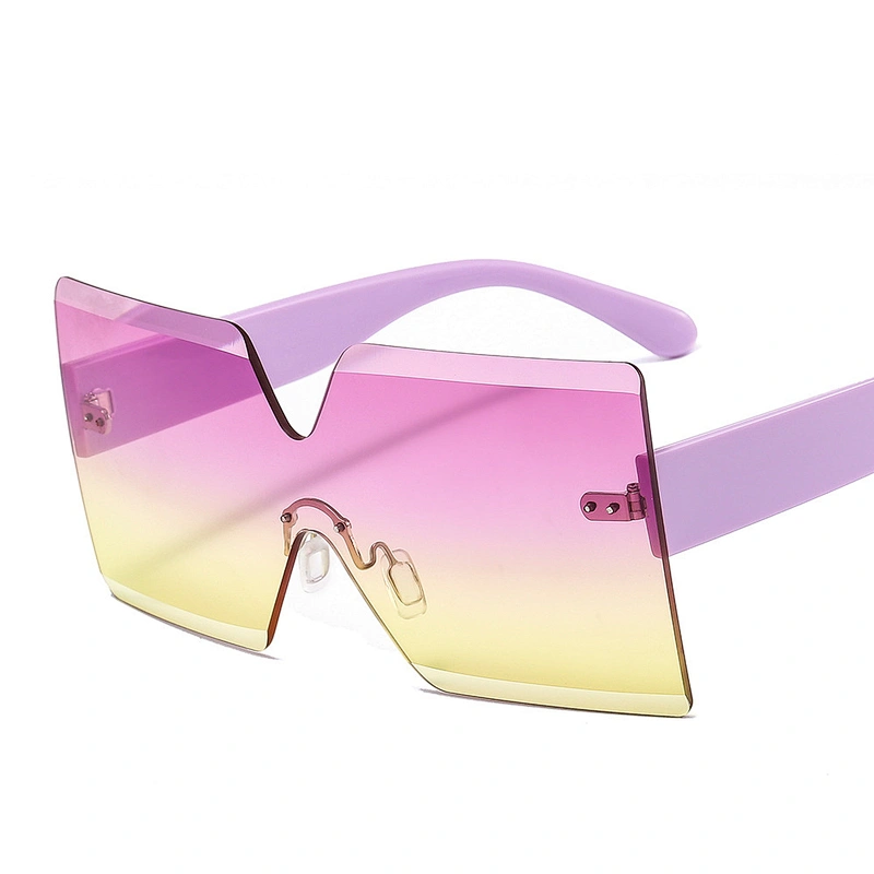Oversized rimless hot sales fashion sunglasses women newest shades  sun glasses wholesale custom eyewear 2021
