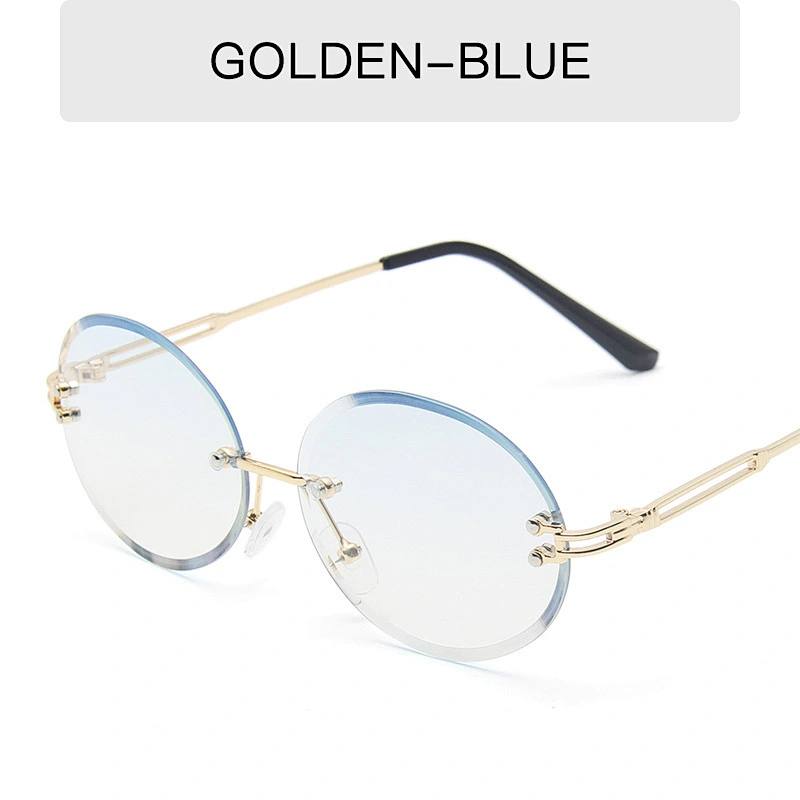 2021 newest fashion rimless oval gradient sunglasses women men eyewear shade trendy sun glasses wholesale custom goggles