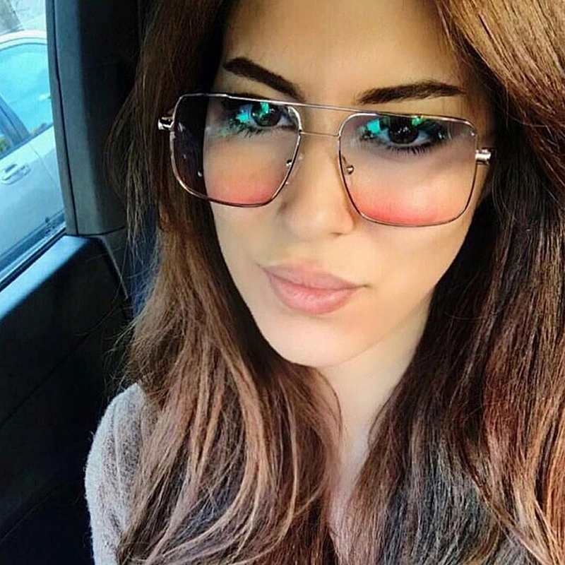 2021 newest fashion metal square oversize trendy sunglasses women men eyewear shade vintage sun glasses wholesale custom goggles
