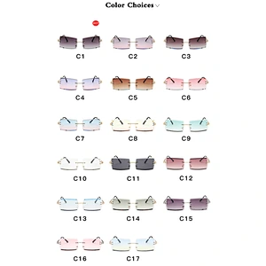 fashionable rimless sunglasses women men newest shades vintage square sun glasses wholesale custom  eyewear 2021 goggles
