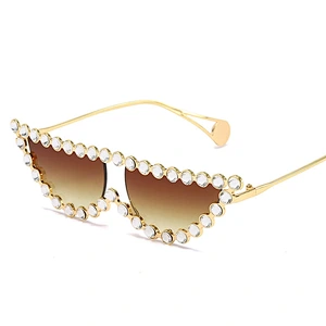 2021 fashion retro cat eye rhinestone trendy sunglasses women men eyewear shade sun glasses wholesale custom goggles