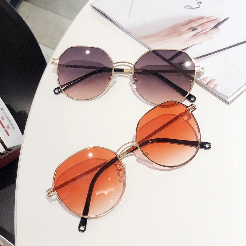 fashion metal round sunglasses women men newest shades ocean piece sun glasses wholesale custom eyewear 2021 trendy goggles
