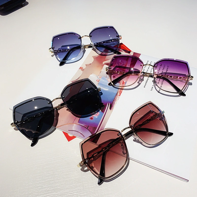 fashion rimless retro irregular sunglasses women men newest shades sun glasses wholesale custom eyewear 2021 trendy goggle