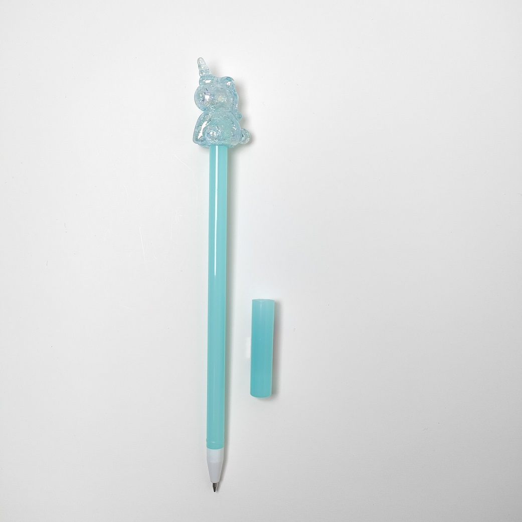 Blue unicorn gel pen