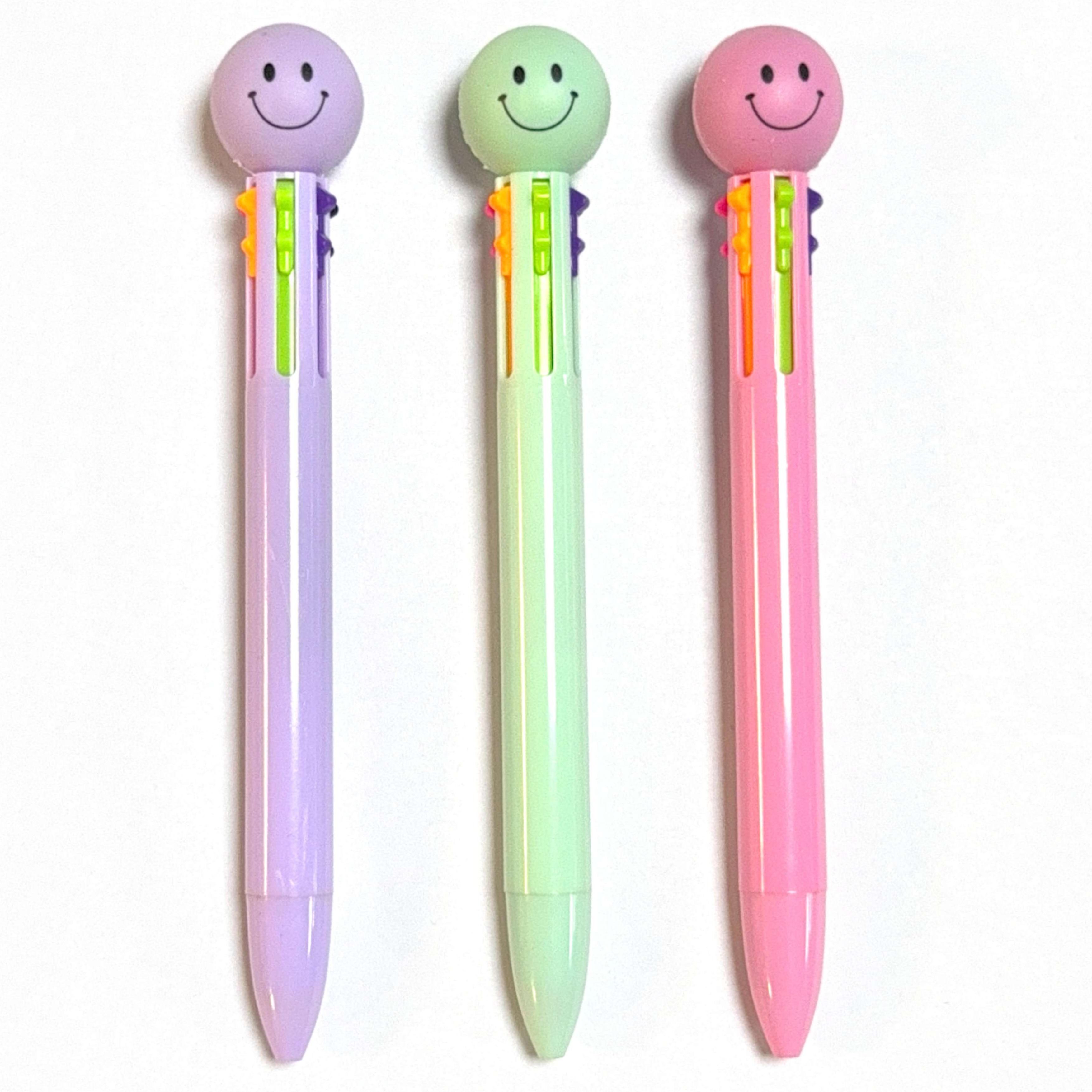 smile face 6in1 erasable gel ink pen