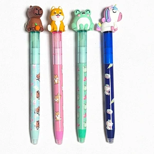 spinning erasable pen with cute animal plush on top