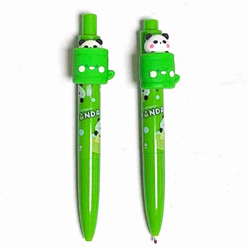 retractable pen with panda figurine