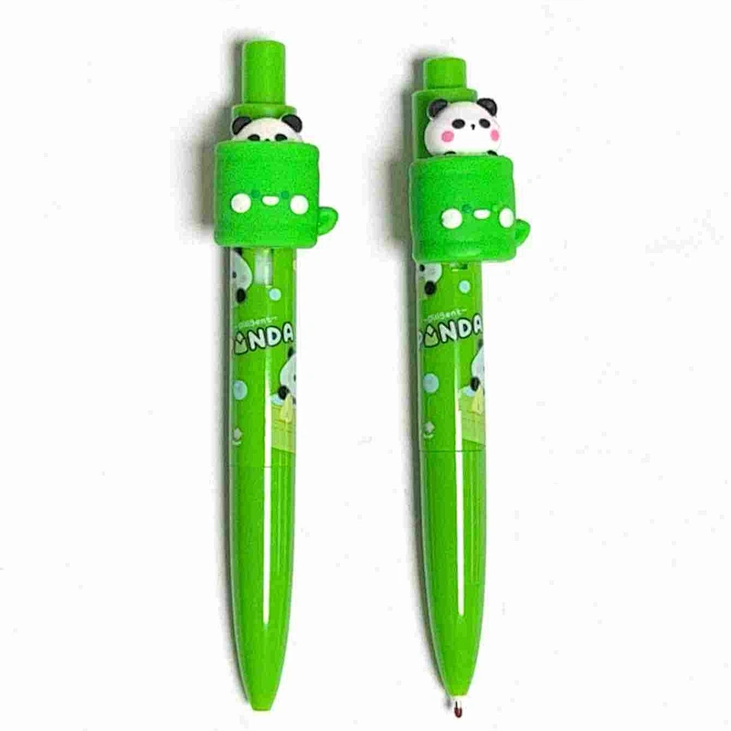 retractable pen with panda figurine