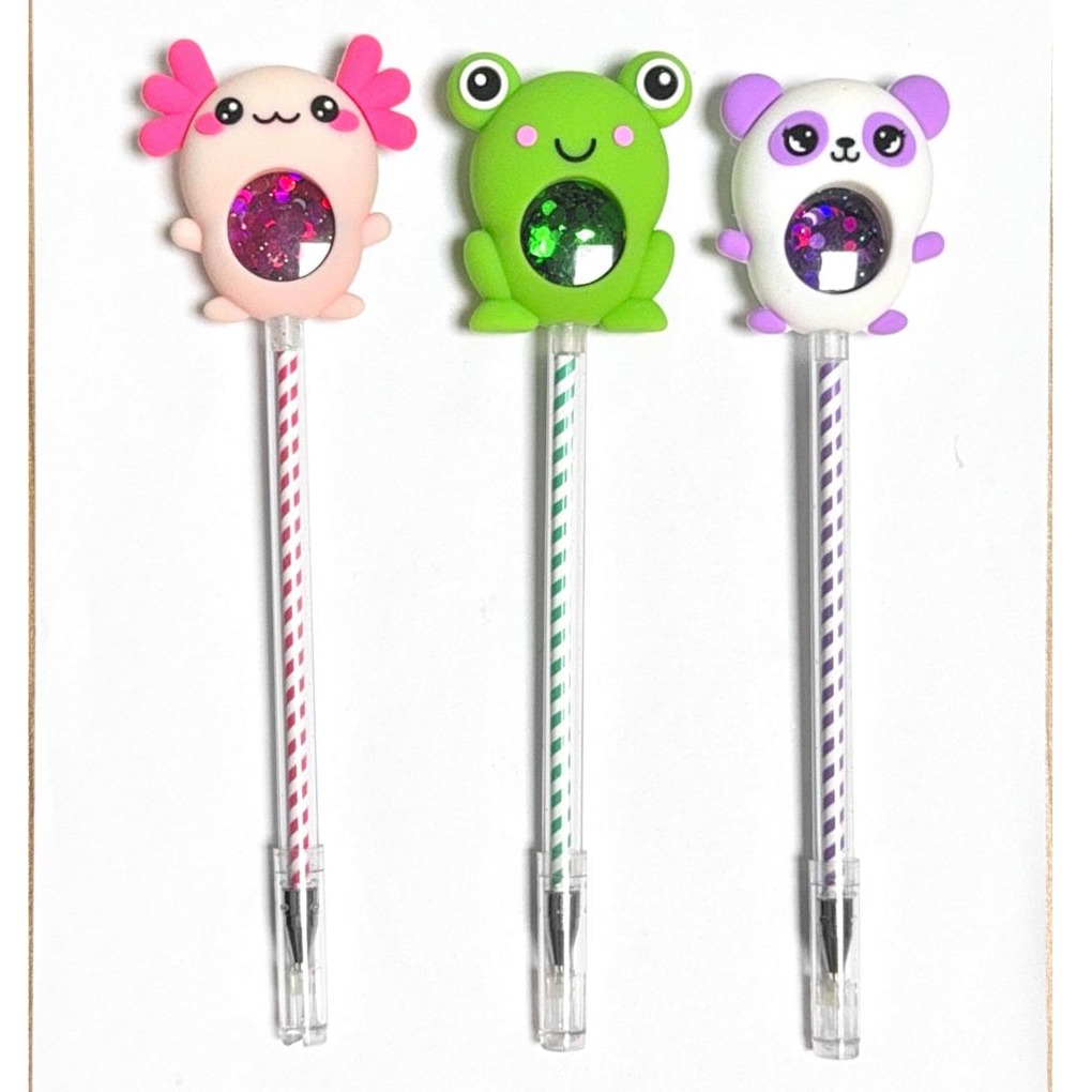 cute animal pen with shimmer powder