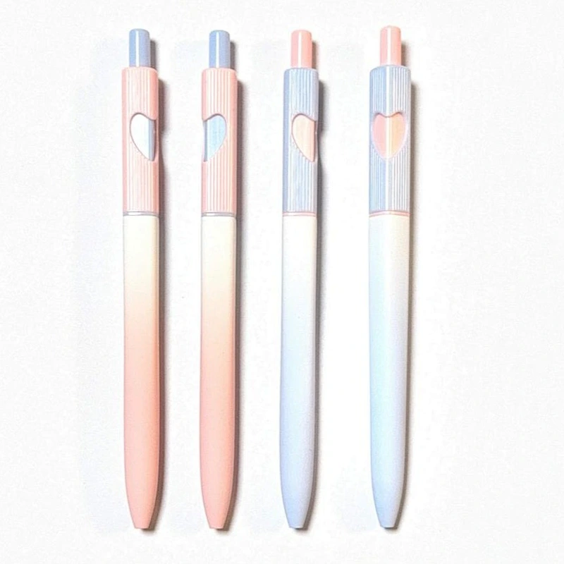 Pink-and blue heart-shaped click pen