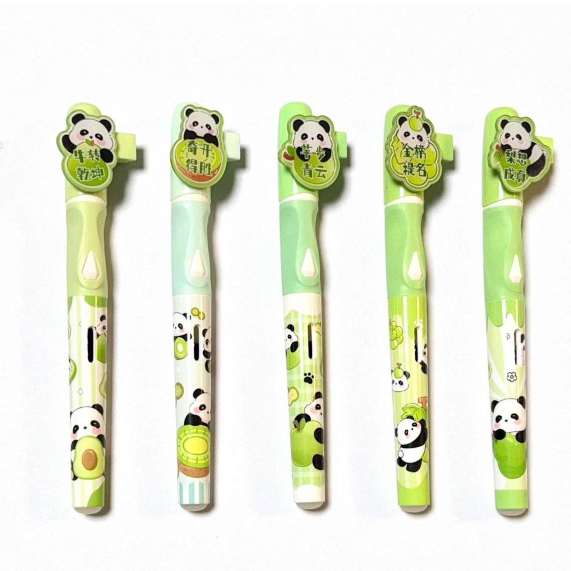 cute panda topper erasable pen with clip