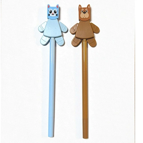 pen with animal-shaped eraser on top