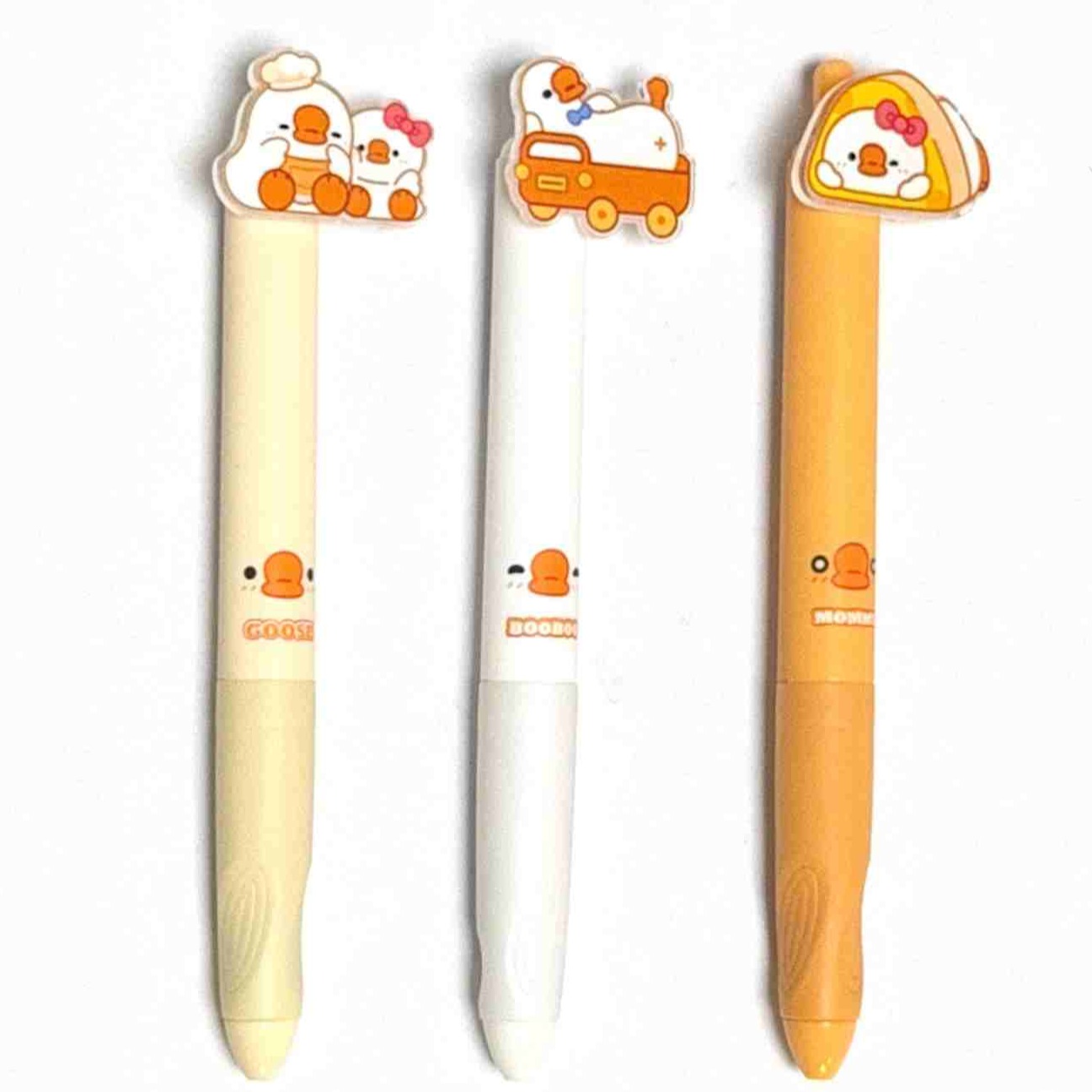 retractable pen with silicone chick pattern