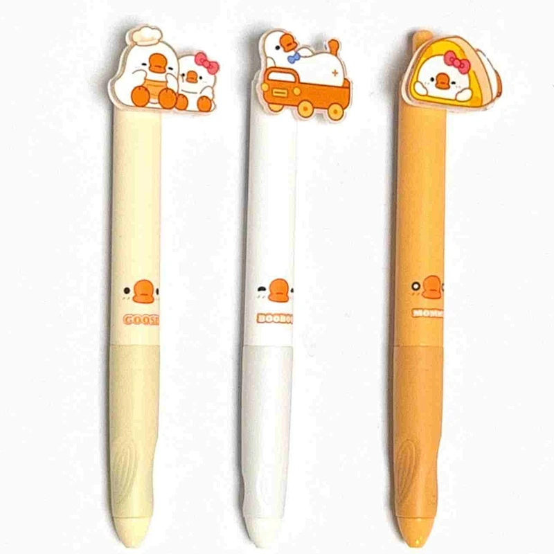 retractable pen with silicone chick pattern