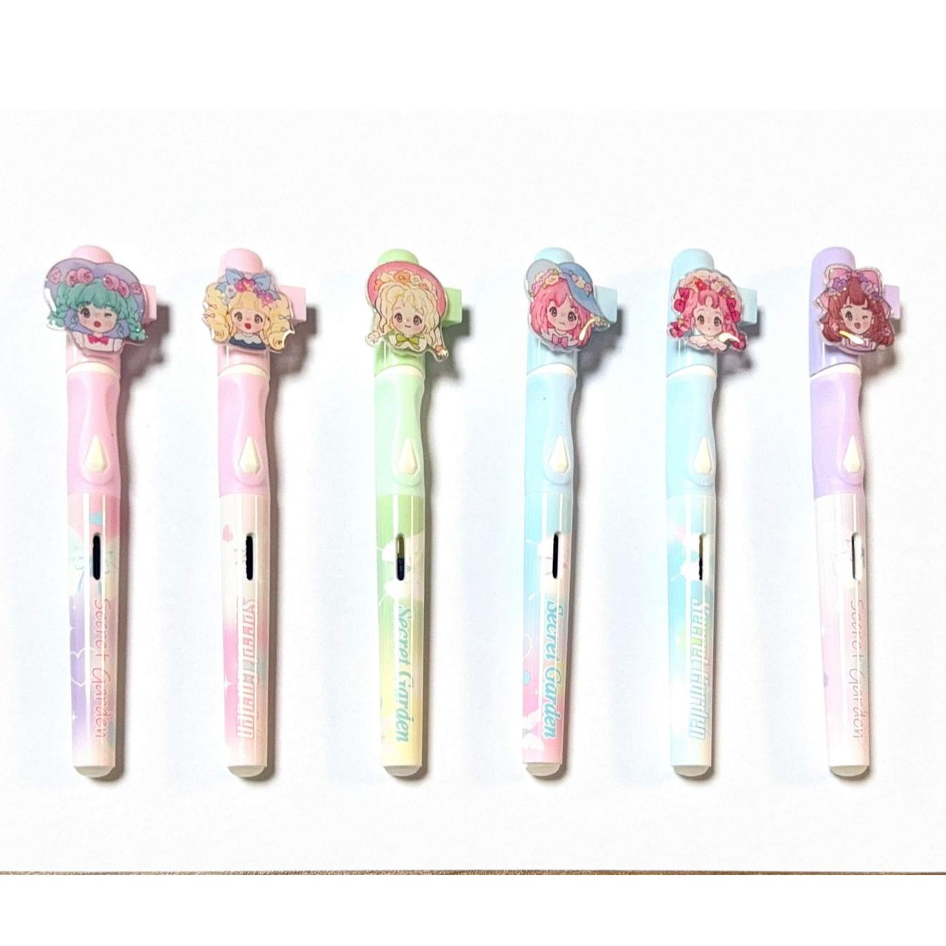 cute girl topper erasable pen with clip