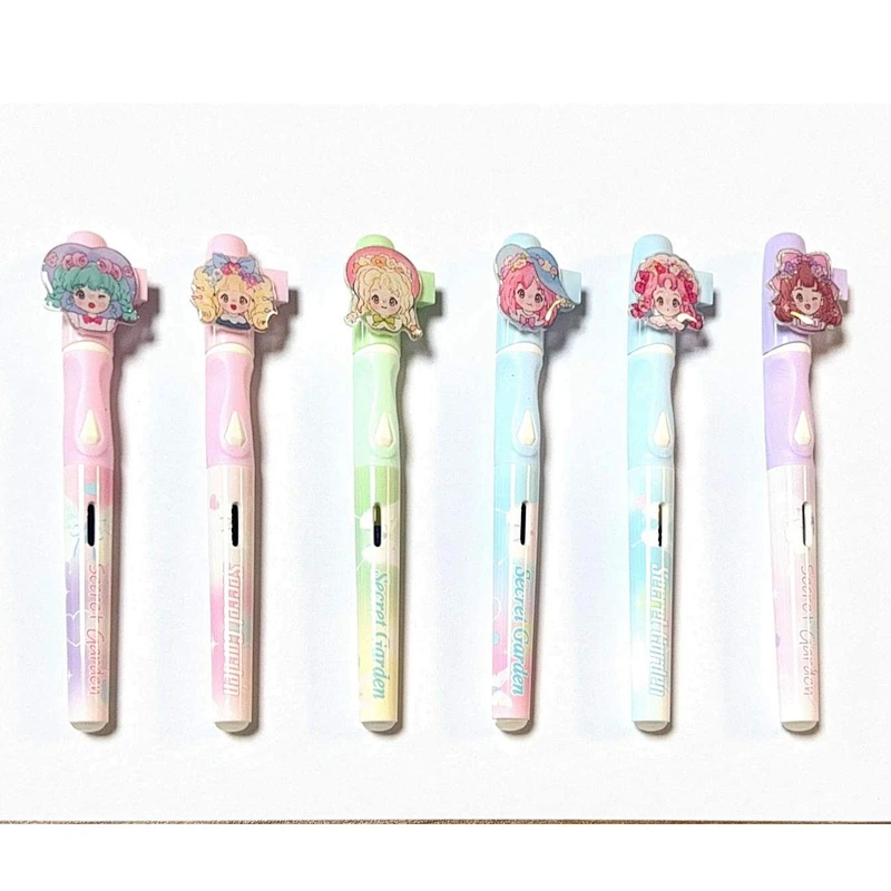 cute girl topper erasable pen with clip