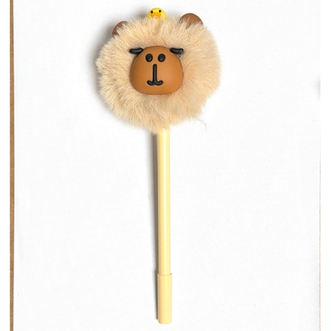 wool pom-pom pen with a little duck
