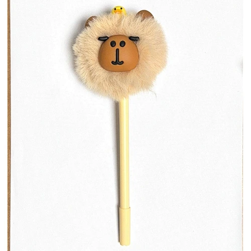 wool pom-pom pen with a little duck