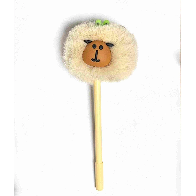 wool pom-pom pen with a little frog