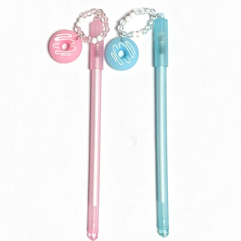 pen with a donut-shaped charm