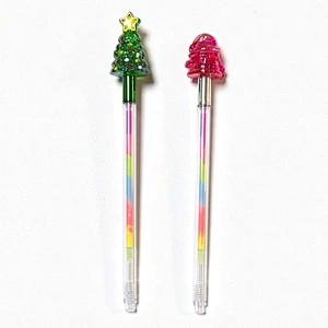 christmas tree and Santa Claus colored pen