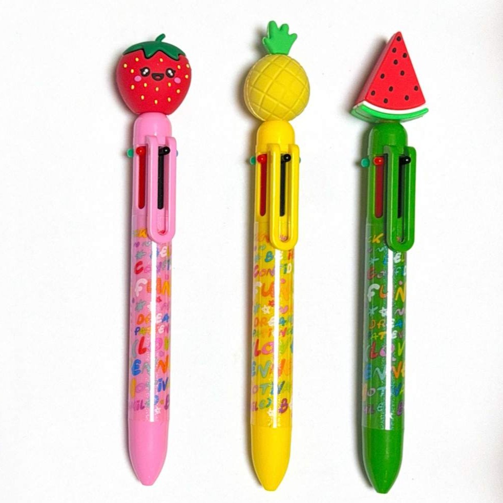 cute fruit multi-color pen