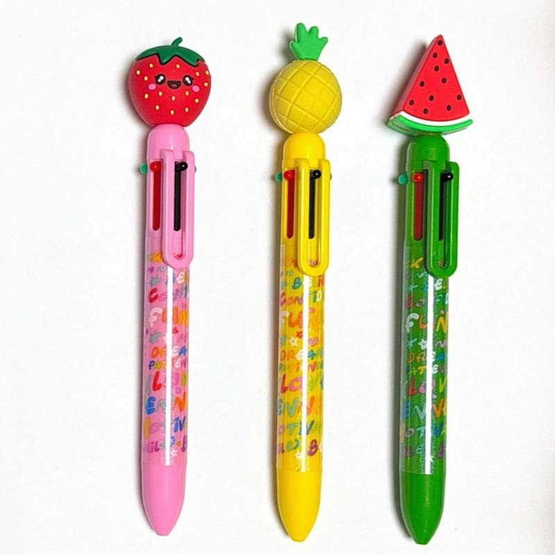 cute fruit multi-color pen