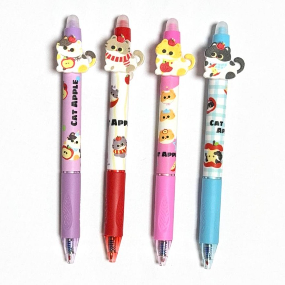 Apple Cat Figurine Retractable Erasable Gel Pen