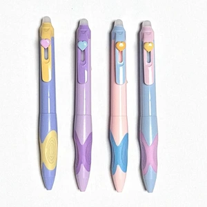Heart Decor Dual-Color Erasable Retractable Pens