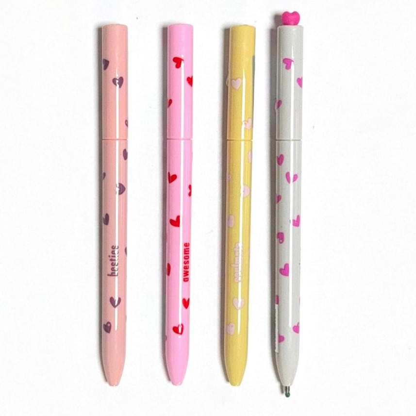 Heart Print Retractable Gel Pen