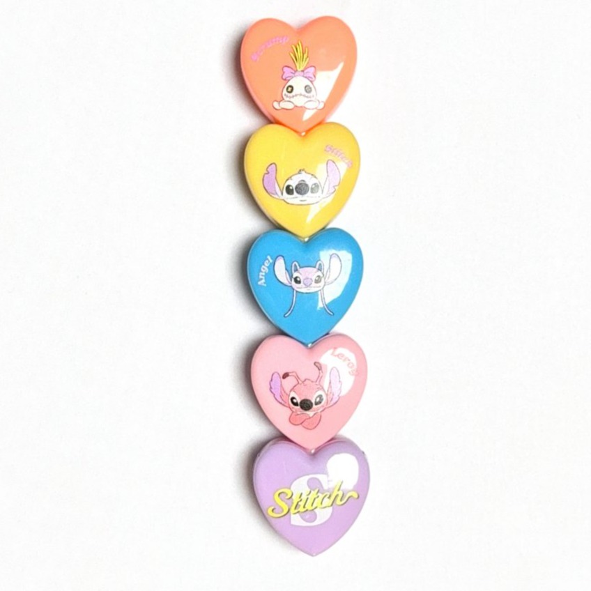 Stitch‑themed stackable heart‑shaped highlighter