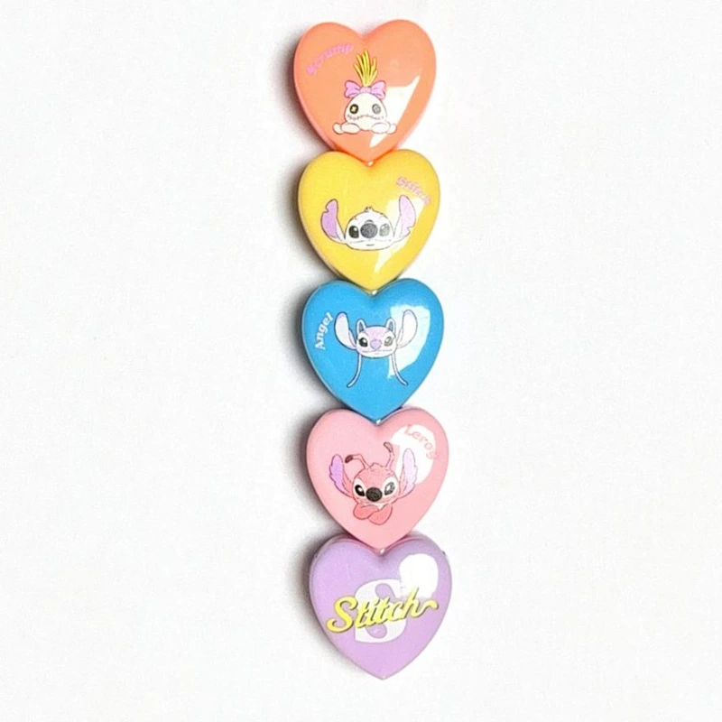 Stitch‑themed stackable heart‑shaped highlighter
