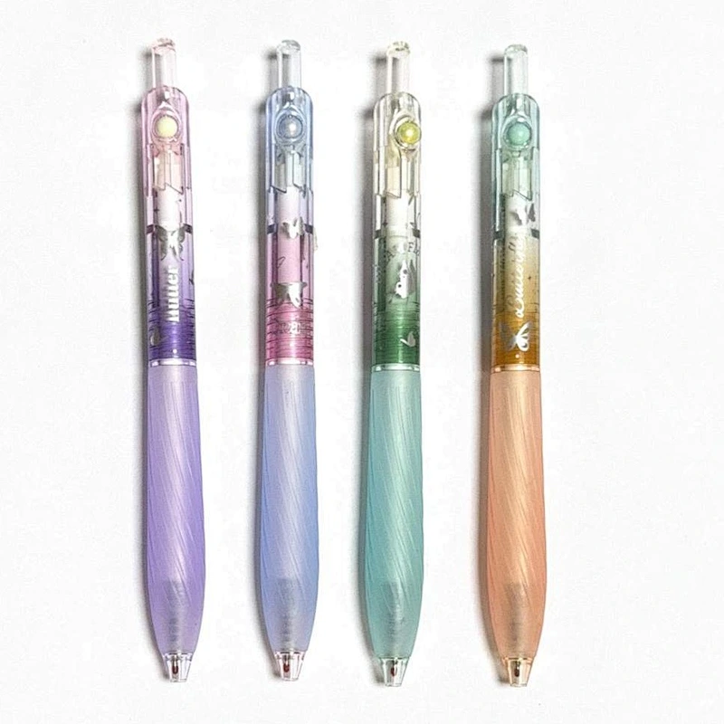 Gradient Butterfly Print Retractable Gel Pen