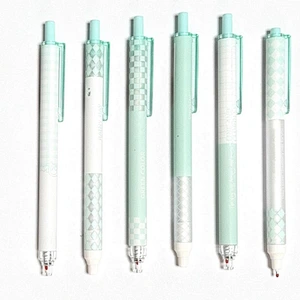 Mint Plaid Retractable Gel Pen