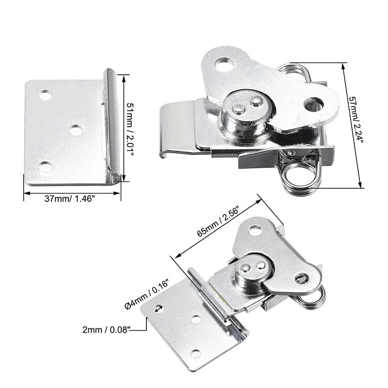 Metal Spring Loaded Butterfly Toggle Latch / Lock For Toolbox Chest, Trunk Flighting Case