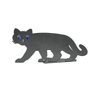 Anti-rust Flat Sheet Metal Garden Ornament Powder Coated Black Cats