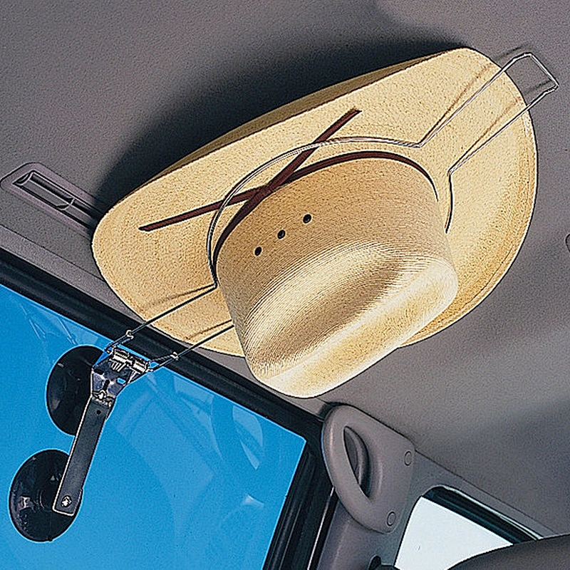 Stainless Steel Western Classic Hat Saver Rack / Holder On Vehicle