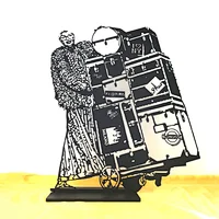 Custom Made Laser Cutting Home Desk Decorative Metal Human Being Art