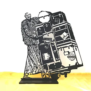 Custom Made Laser Cutting Home Desk Decorative Metal Human Being Art