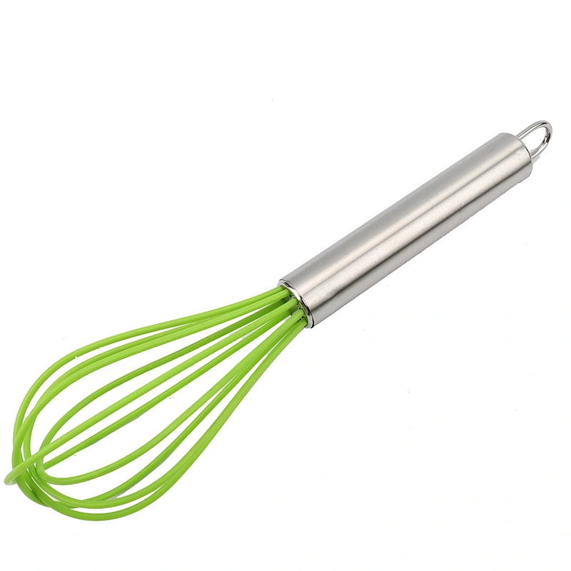 Manual Colorful Silicone and 430 Stainless Steel Egg Beater / Whisk