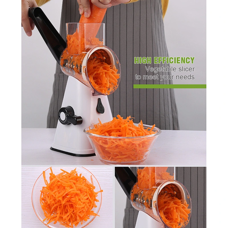 Multi-functional manual 3 blades vegetable cutter/slicer