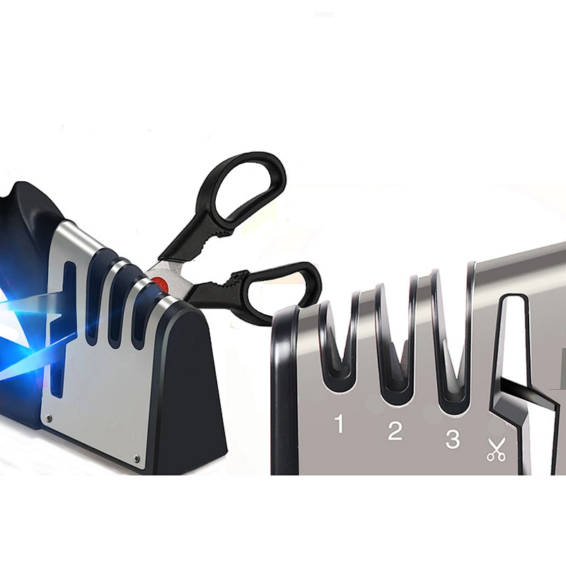 3 Stage Stainless Steel Multifunctional Kitchen Knife Sharpener With Non Slip Base