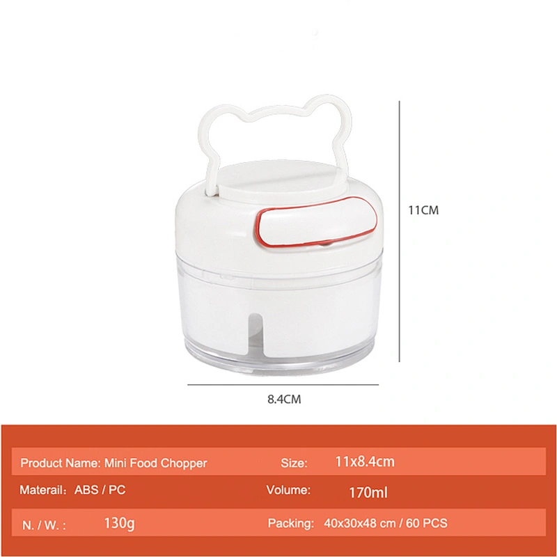 Manual Food Chopper with 3 Blades, Mini Blender Vegetable Cutter Slicer
