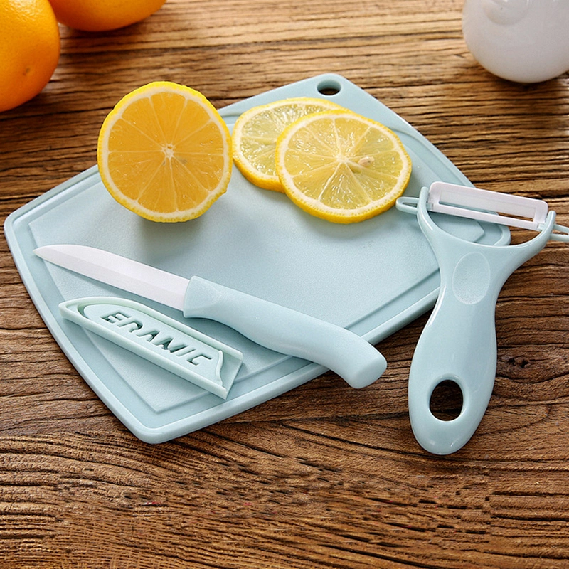 Colorful Kitchen Mini Ceramic Plastic Paring Vegetable and Fruit Knife Sets