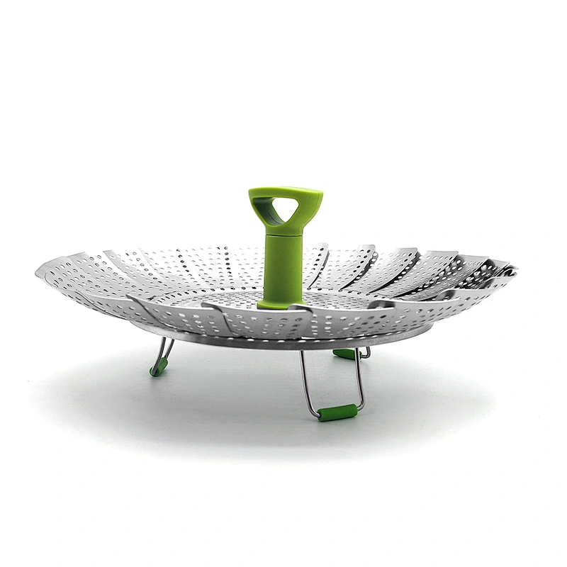 Multifunctional stainless steel foldable vegetable steamer for steaming food and vegetable