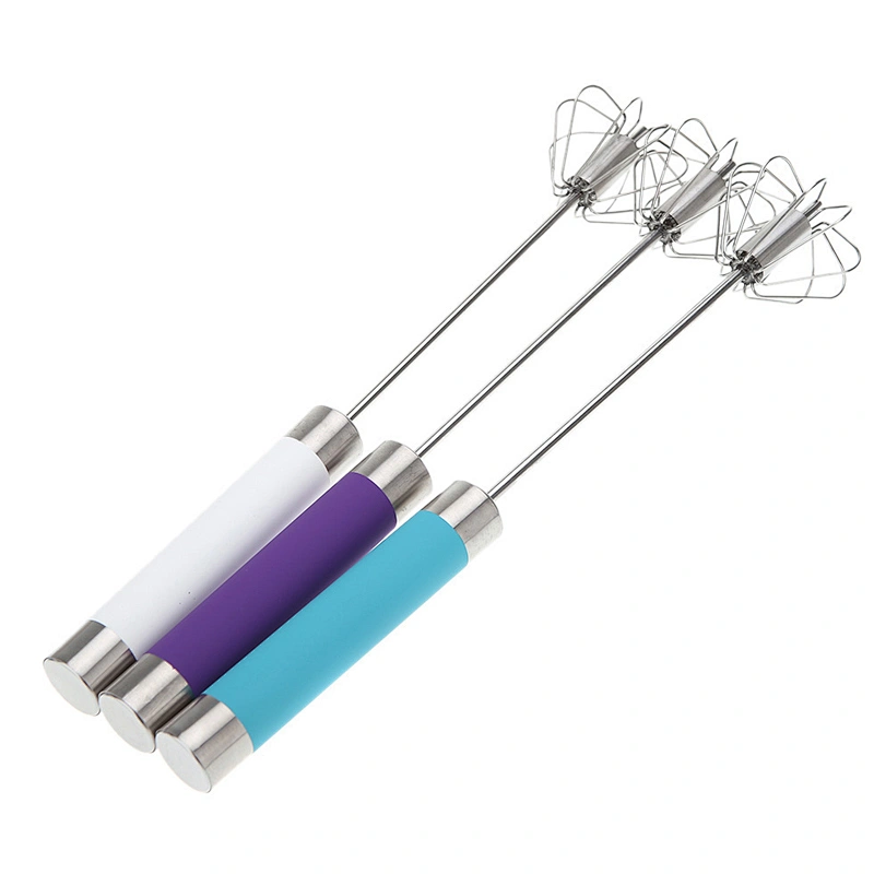 Semi-Automatic Manual Stainless Steel Rotation Egg Beater / Whisk On Sale