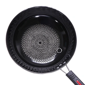 SGS Certificated Stainless Steel Single Ring Chainmail Mesh Scrubber For Cleaning