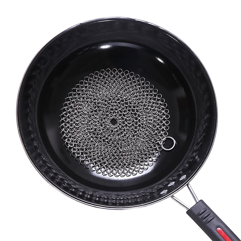 SGS Certificated Stainless Steel Single Ring Chainmail Mesh Scrubber For Cleaning