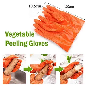 Magic Kichen Cleaning Rubber Peeler / Peeling Gloves For Vegetable
