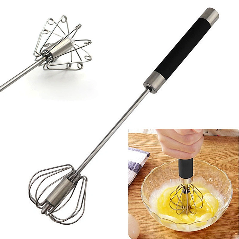 Semi-Automatic Manual Stainless Steel Rotation Egg Beater / Whisk On Sale